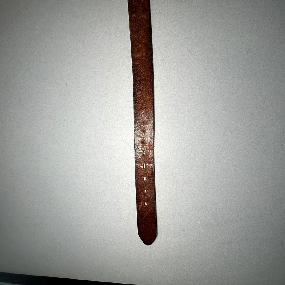 Levis Leather Belt‎ Mens 38 Brown Full Grain USA Western Metal Star